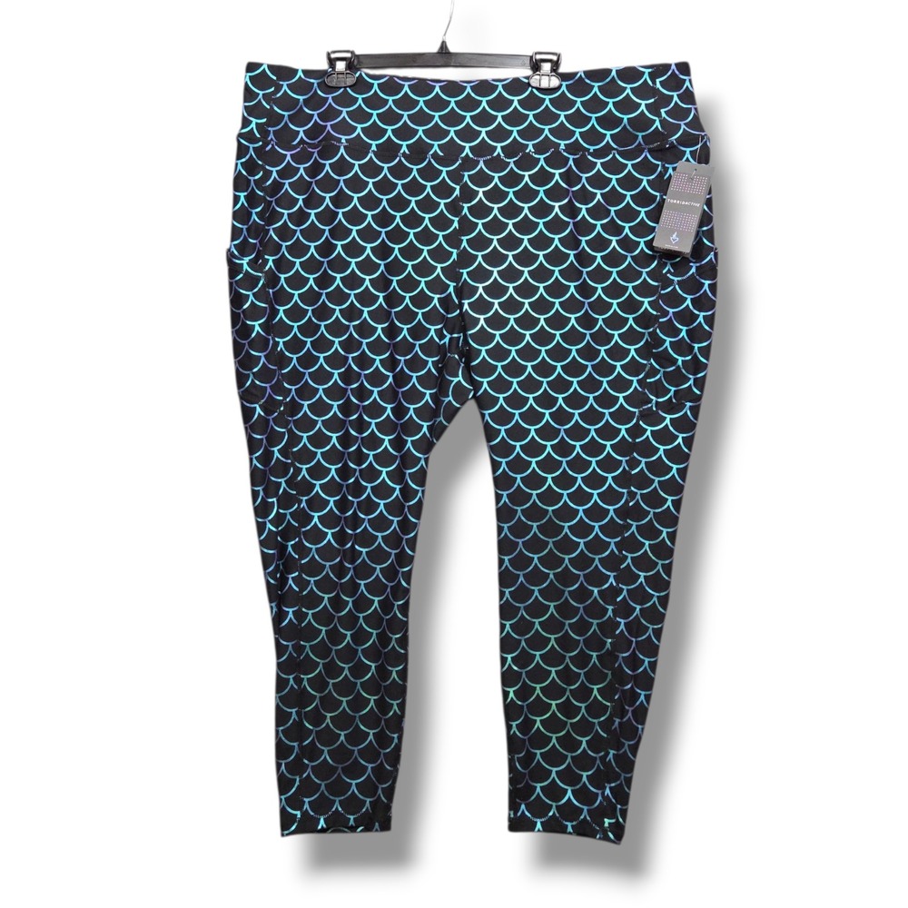 Torrid Active High Rise Leggings Womens 5X Mermaid‎ Waters Side Pockets Wicking